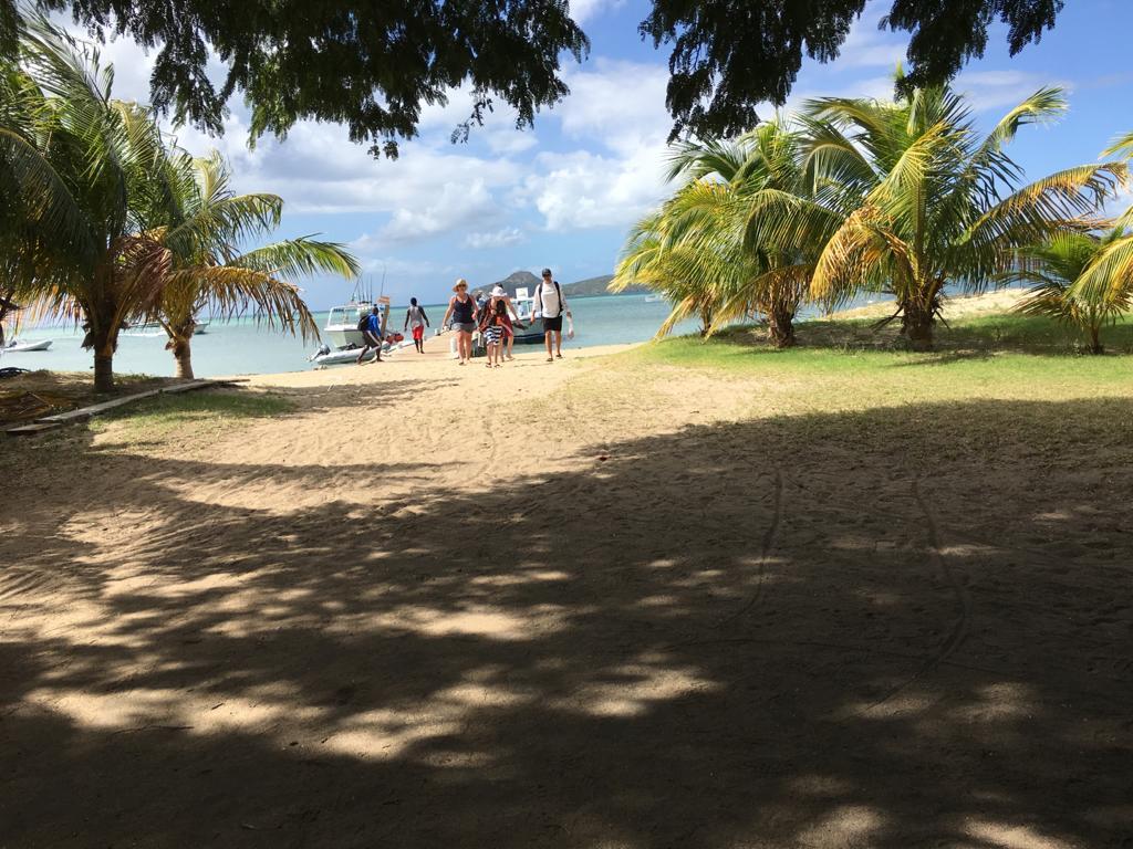 At the beach by water taxi