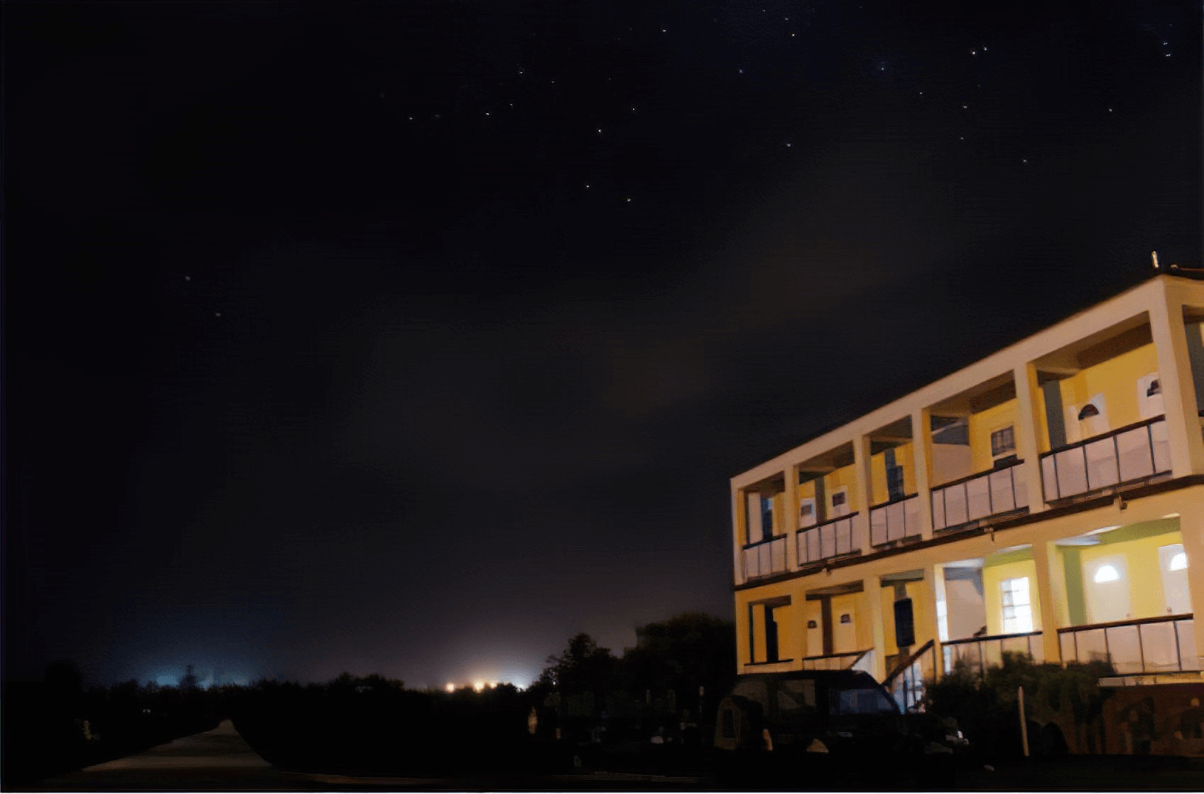 Almond Gardens at night